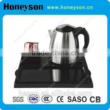 hotels produts 1.2L electric whistling kettle with plastic tray set