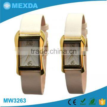 Fashion retro lady high strength leather strap quartz movt watch hand