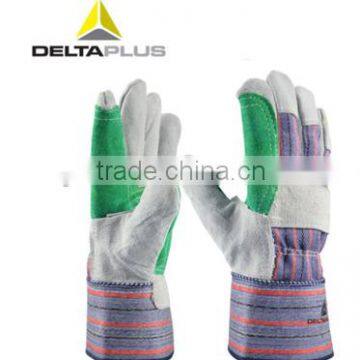 Deltaplus A- class cowhide docker and canvas cotton back safety gloves