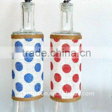 glass oil & vinegar bottle with weaved coating (TW661SB)