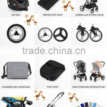Baby Aluminum Stroller 3 in 1 Europe Standard EN1888 Push Chair photo-6