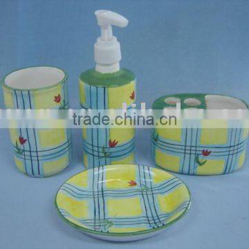 cerami bathroom set,sopa dish, soap dispener,tumbler,toothbrush holder