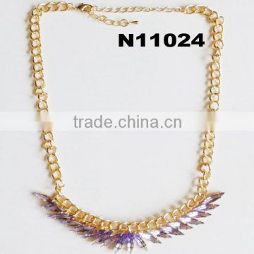 wholesale crystal gold fashion necklaces 2014