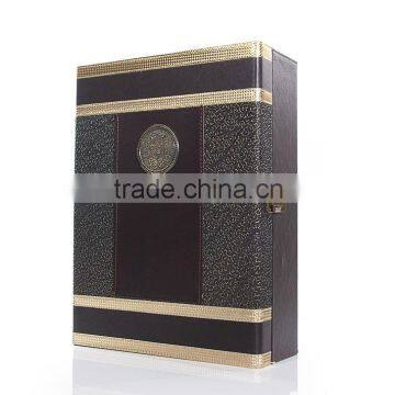 Vintage custom logo print wholesale leather gift box