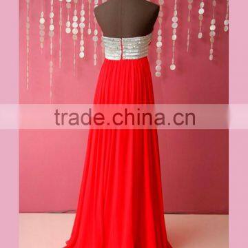 Strapless a Line Coral Bridesmaid Dress