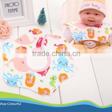 100% cotton jersey flower shape waterproof absorbent cotton Bibs