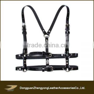 Fashion high quality lady's leather body harness belts