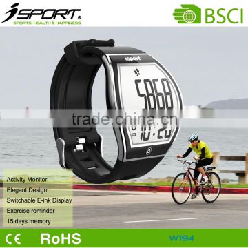 Bluetooth ce rohs smart watch with Curved E-ink Touch Screen fitness watch