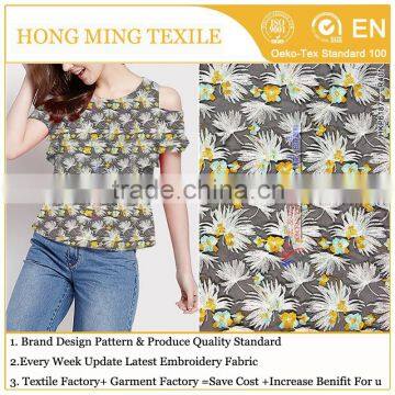 Fashion Style Flower Embrodiery Design Colorful Flower Fabric Dress For Women /Curtain Fabric