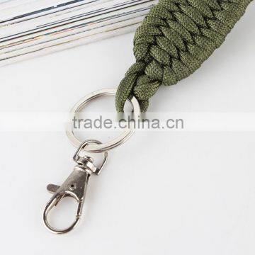 Army Green Ladder Weave Paracord Keychain, Paracord Keyring