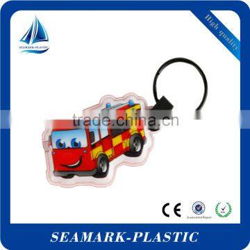2016 bulk cheap custom make pvc print led light keyrings with removable ring