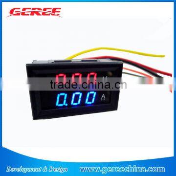 Red Blue LED DC 0-100V 10A Dual Digital Voltmeter Ammeter Panel Amp Volt Gauge