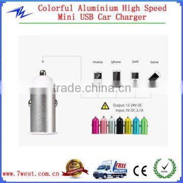 Aluminium alloy mini USB car charger,1000mAh universal power adapter car charger