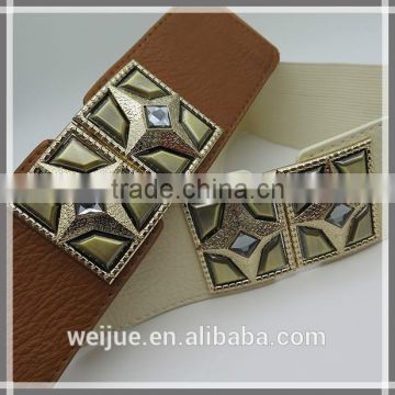 Retro elastic belt with glasses for women