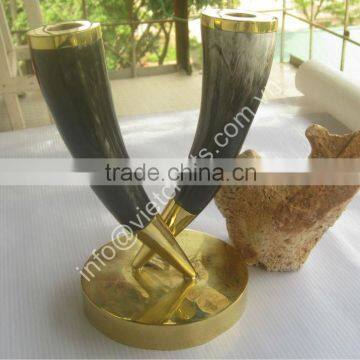 Buffalo horn canlde holder/Horn candle stick