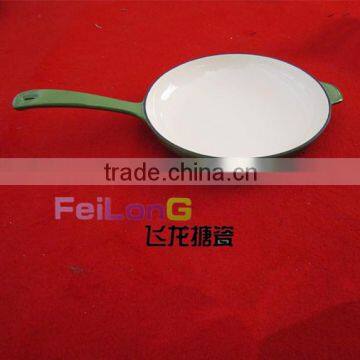 enemel coated cast iron fry pan