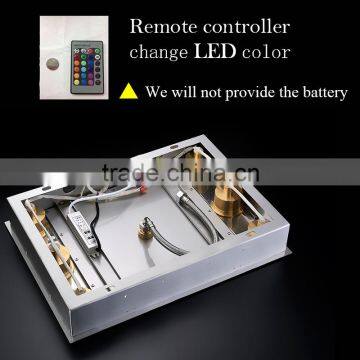 Led Rain Shower Head Square Shower Massage Jets Remote Color Changing Bath Accessories Stainless Steel Rainfall Head Shower photo-5