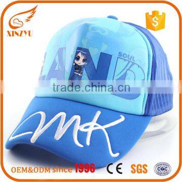 Wholesale nylon caps digital printing mesh baseball hats with plastic buckle