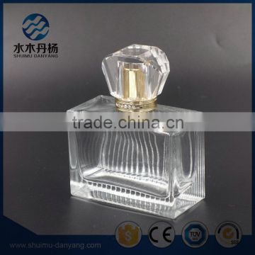 Luxury 100ml rectangle clear glass perfume bottle