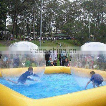 inflatable pool 4m x 4m with 2pcs water walking ball