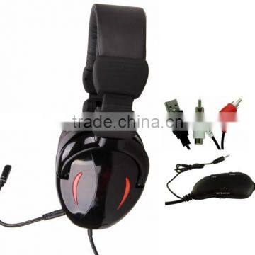 Stereo Video gaming headset for Wii/Xbox one/PS3/PS4/XBOX360/PC/MAC with microphone, foldable headband