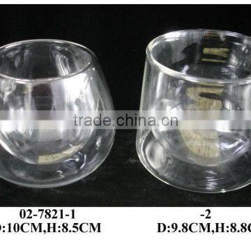 (02-7819)80ml Double Glass Tea Pot and Cup