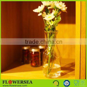 China narrow mouth long neck wholesale glass vase for home decoration