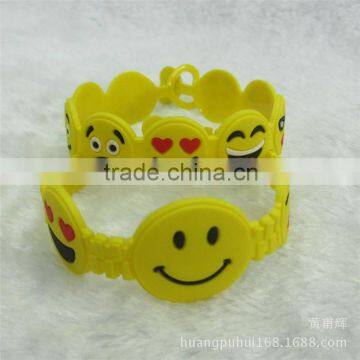 Factory assorted styles emoji snap bracelet emoji PVC bracelet wholesale