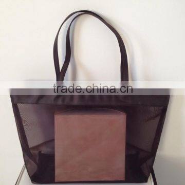 Promotional cheap mesh beach tote handbag