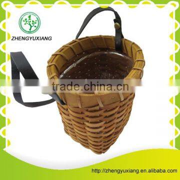 With plastic liner planter hanging basket