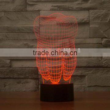 3D Optical Night Light Tooth 7 RGB Light Colors 10 LEDs AA Battery or DC 5V Mixed Lot photo-6