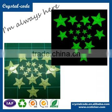 Non-toxic blue-green adhesive glow in the dark sticker