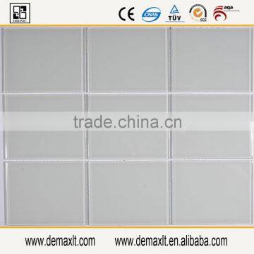 Iridescent White Glass Mosaic Tile For Kitchen Backsplash Tile