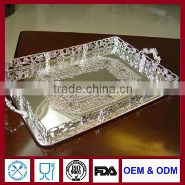 silver trays fabrication rectangular silverplate tray customized silver plating supplier