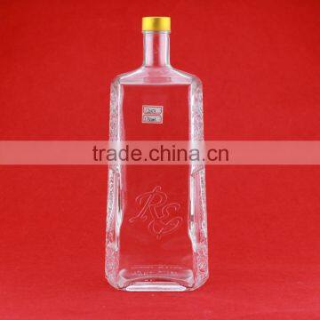 Cheapest china glass bottle empty 1L bottle wholesale 1L liquor bottle