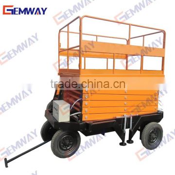 Movable scissor lift platform