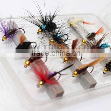 12 pcs Assorted Beadhead Nymph Fly Set Fly Fishing Flies Lures