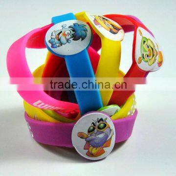 Color printing silicone bracelets for kids, silicone wristbands, children's bracelet