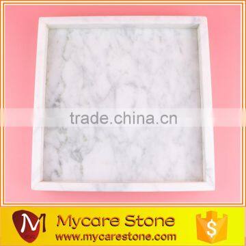 Hotel bathroom 20x20cm white square marble tray