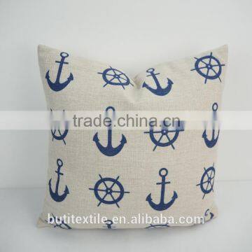 Square Car Throw Pillows Home Decorative Pillow Covers Plain Linen/ Cotton Anchor photo-2