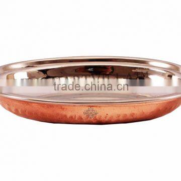 Steel Copper Dish Serving Oval Platter Restaurant Ware Hotel Kitchen Dining No.1