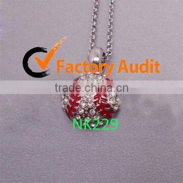 NK229 Rhinestone Baseball Charm Pendant Necklace/ Jewelry Findings