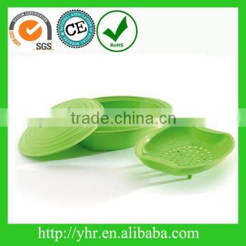 JUMBO SILICONE MICROWAVE STEAMER WITH INSERT