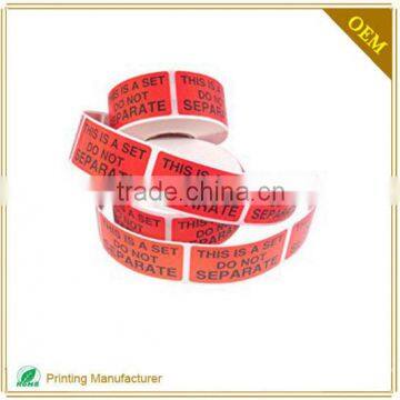 Strong Adhesive Custom Fragile Warning Shipping Labels