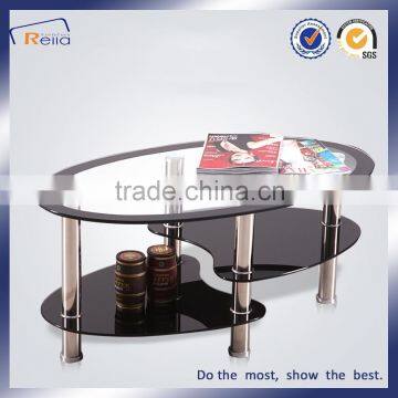 Nice Design Eco-Friendly Two Layer Tempered Glass Coffee Table/Tea Table