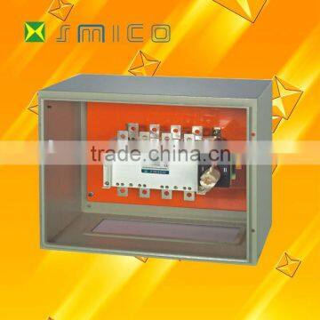 Double changeover switch with distribution box