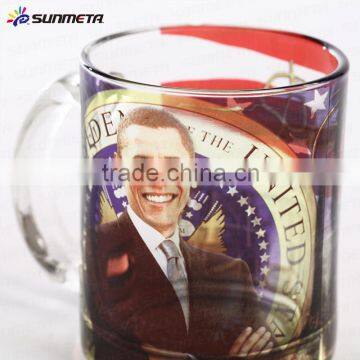 Sunmeta wholesale blank 11oz sublimation heat press glass mug (SKB-06)