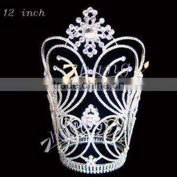 Fashion new design diamond large pageant crown