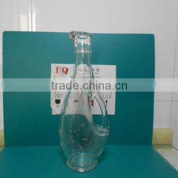 270ml bird nest glass olive oil bottle with handle and cork