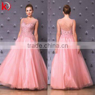 2015 Sexy Beautiful Design Sleeveless Shiny Embroidery Crystal Beads Sexy Transparent Back Fashion Pink Abiye